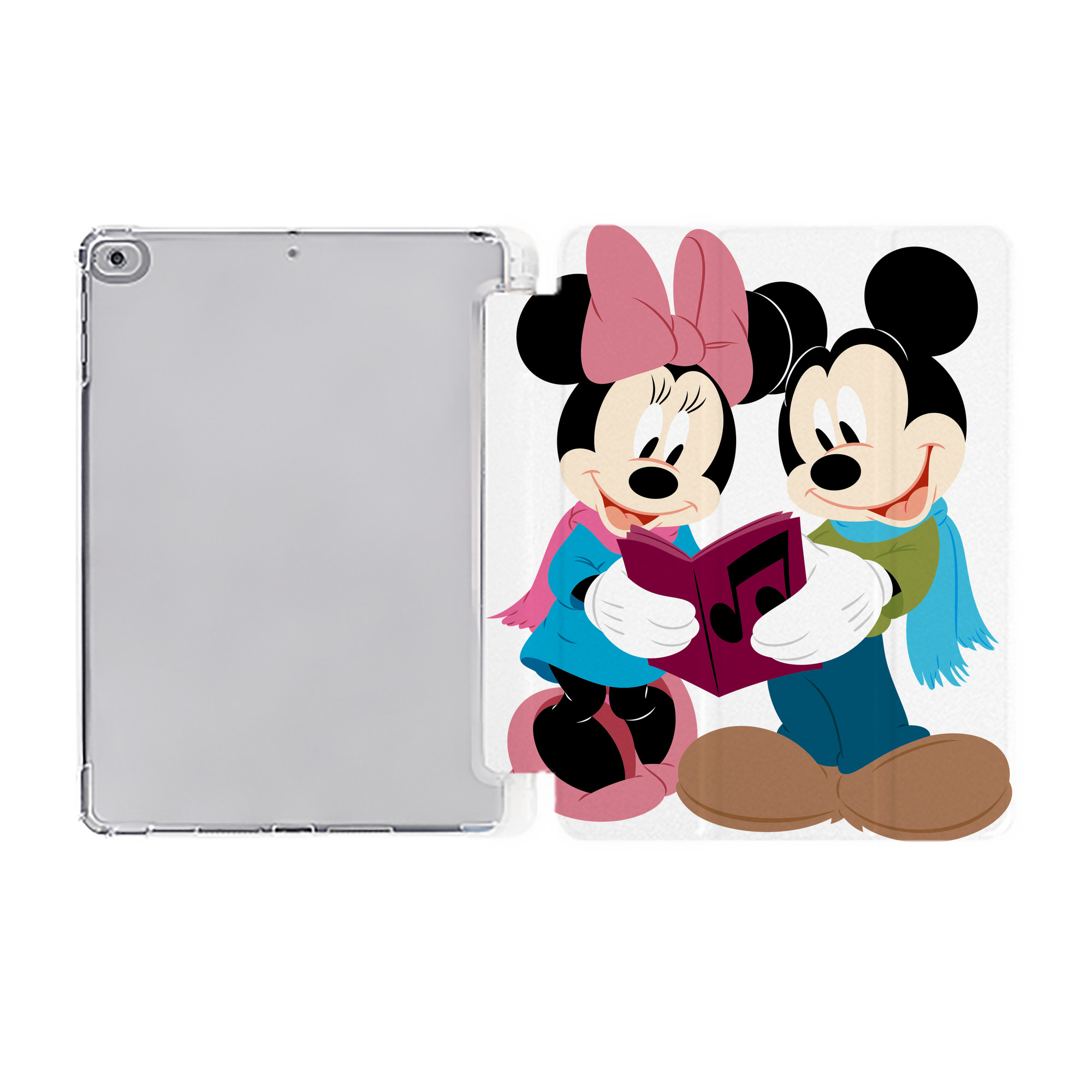 （画像用） ミッキーマウス Mickey Mouse IPad ケース ペン収納付き 三つ折りスタンド PUレザー×シリコン 対応機種9.5/10.5/10.9インチ